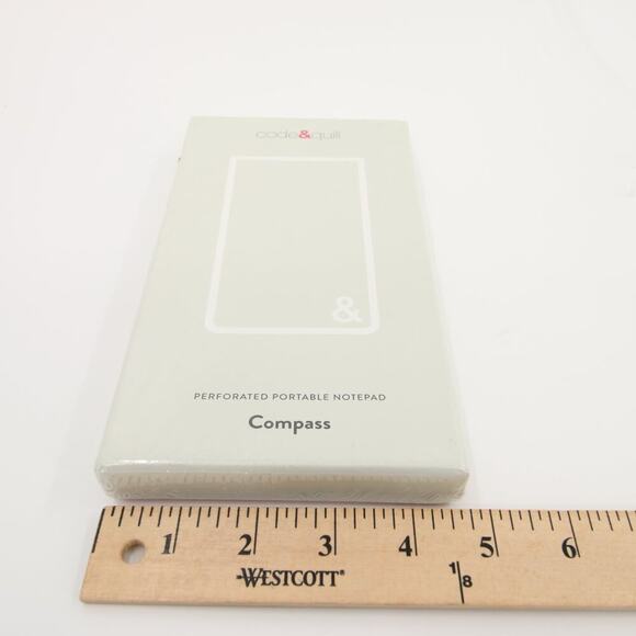 Code & Quill Gray Compass Perforated Portable Notepad Hardcover Journal - Picture 5 of 7